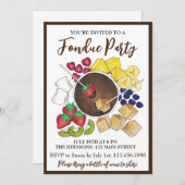 Chocolade Fondue dessert Party Fruit Cake Berries Kaart (Voorkant / Achterkant)