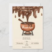 Chocolade Fondue Feest Uitnodiging – Zoet & Cozy  (Voorkant)