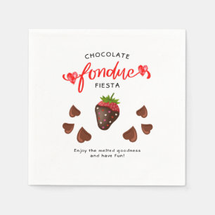 Chocolade Fondue Fiesta Aardbeien Harten Verjaarda Servet