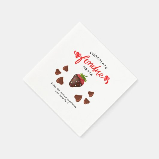 Chocolade Fondue Fiesta Aardbeien Harten Verjaarda Servet (Hoek)