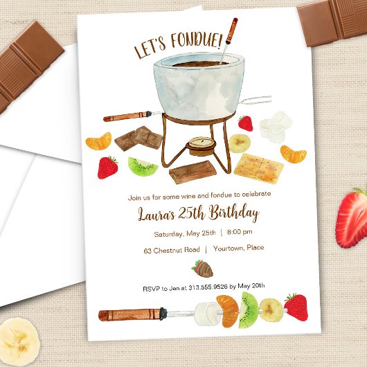 Chocolade Fondue Party Kaart