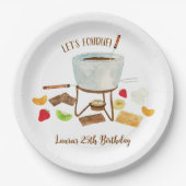 Chocolade Fondue Party Papieren Bordje (Voorkant)