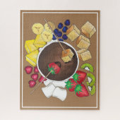 Chocolade Fondue Pot Retro Dessert Food FruitCake Legpuzzel (Verticaal)
