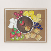 Chocolade Fondue Pot Retro Dessert Food FruitCake Legpuzzel (Horizontaal)