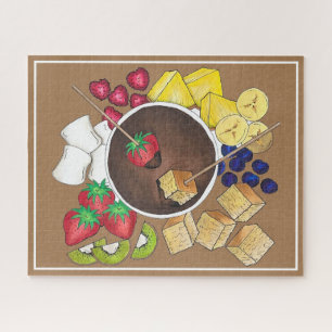 Chocolade Fondue Pot Retro Dessert Food FruitCake Legpuzzel