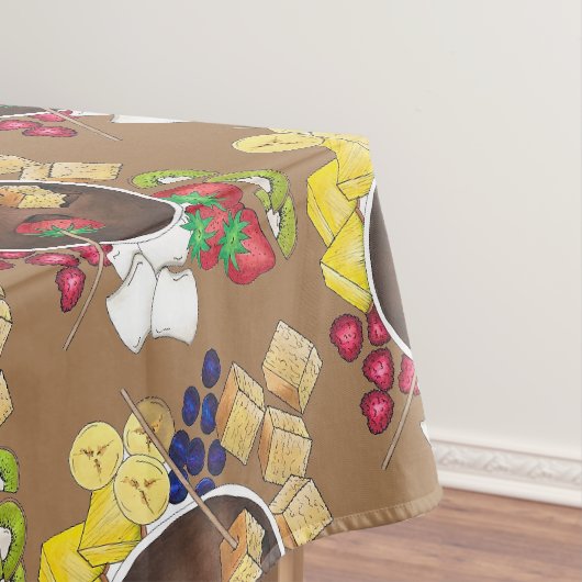 Chocolade Fondue Pot Retro Dessert Party Fruit Tafelkleed (Voorbeeld)