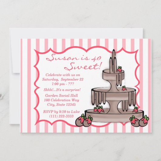 Chocolade Fontein Verjaardag Kaart (Voorkant)