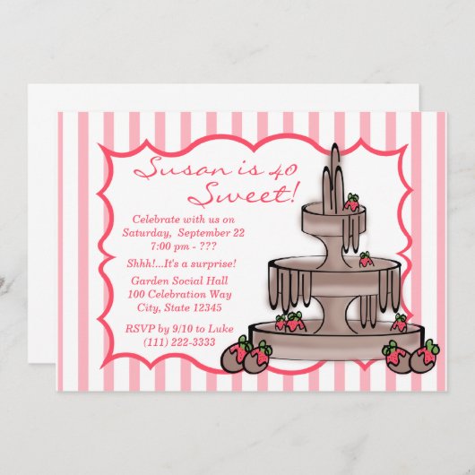 Chocolade Fontein Verjaardag Kaart (Voorkant / Achterkant)