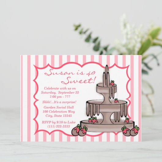 Chocolade Fontein Verjaardag Kaart (Staand voorkant)