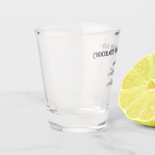 Chocolade framboos kus nieuwigheid shot glas (Links)