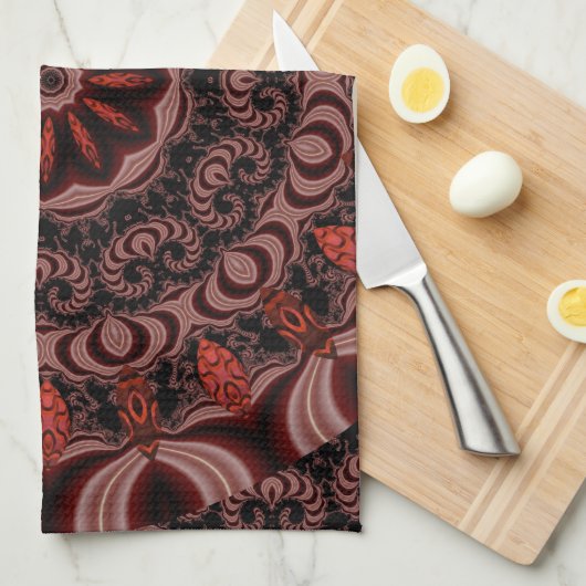 Chocolade, frambozen, peppermint-Abstract Theedoek (Quarter Fold)