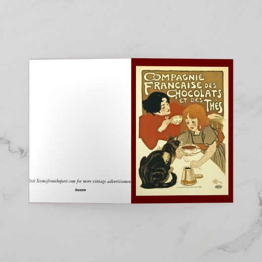 Chocolade  Frans Reclame Chocolade Folie Wenskaart (Buiten Laag)