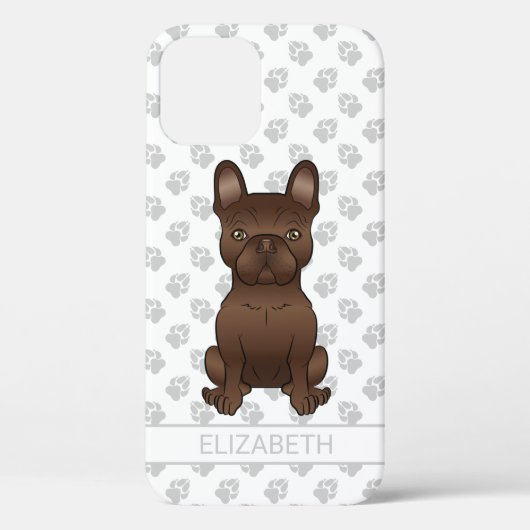 Chocolade Franse Bulldog / Franse Bulldog en naam Case-Mate iPhone Case (Achterkant)