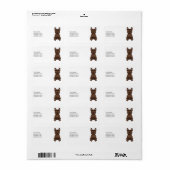 Chocolade Franse Bulldog / Franse Bulldog & Tekst Etiket (Full Sheet)