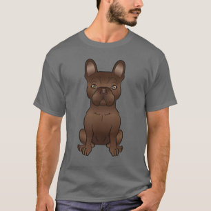 Chocolade Franse Bulldog / Franse Cartoon Hond T-shirt