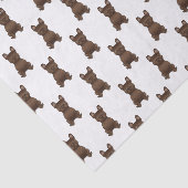 Chocolade Franse Bulldog / Frenchie Hond Patroon Tissuepapier (Detail)