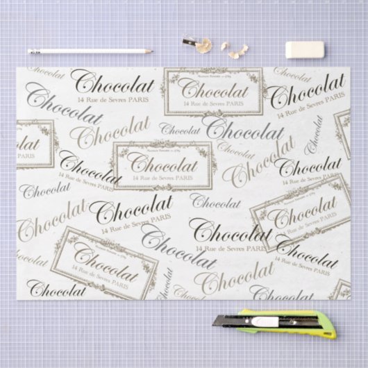 Chocolade Franse  ontkoppeling van collage Tissuepapier (Craft)