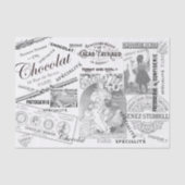 Chocolade French  Advertisement Collage Tissuepapier (Voorkant)