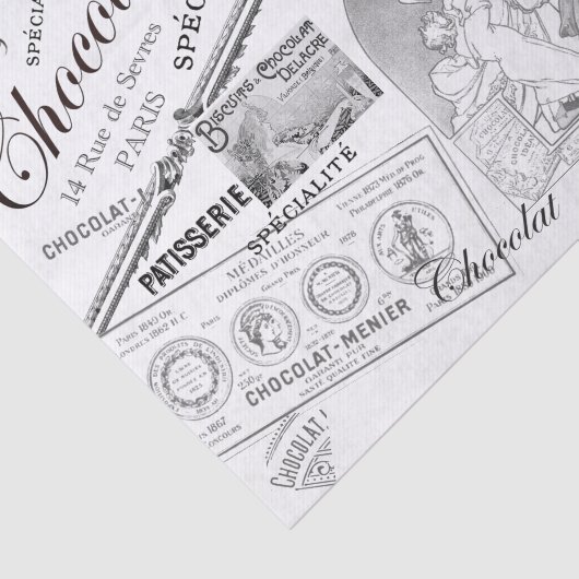 Chocolade French  Advertisement Collage Tissuepapier (Detail)