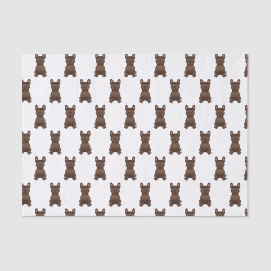 Chocolade French Bulldog / Frenchie Dog Pattern Tissuepapier (Voorkant)