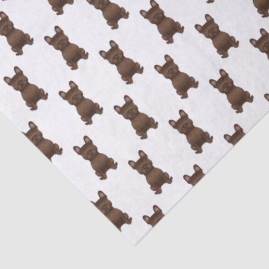 Chocolade French Bulldog / Frenchie Dog Pattern Tissuepapier (Detail)