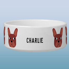 Chocolade French Bulldog Name Voerbakje