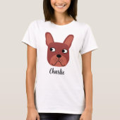 Chocolade French Bulldog Personalized T-shirt (Voorkant)