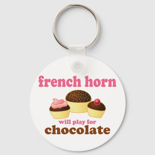 Chocolade French Horn Sleutelhanger (Voorkant)