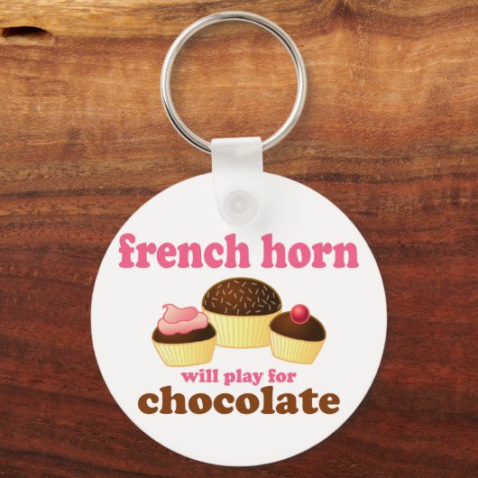 Chocolade French Horn Sleutelhanger (Voorkant)