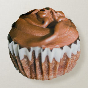 Chocolade Frosted Cupcake Fotografie Rond Kussen