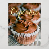 Chocolade Frosted Cupcakes folie Titel Briefkaart (Voorkant)