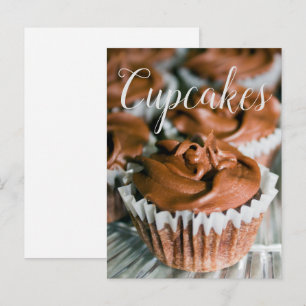 Chocolade Frosted Cupcakes Food Foto blank Terug Briefkaart