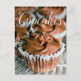 Chocolade Frosted Cupcakes Food Foto blank Terug Briefkaart