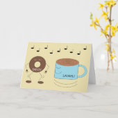 Chocolade Frosted Donut & Coffe Mok Dansen: Kaart (Gele Bloem)