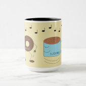 Chocolade Frosted Donut & Coffee Mok Dansen: (Midden)