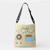 Chocolade Frosted Donut & Coffee Mok Dansen: Crossbody Tas (Voorkant)