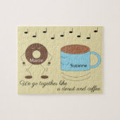 Chocolade Frosted Donut & Coffee Mok Dansen: Legpuzzel (Horizontaal)