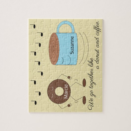 Chocolade Frosted Donut & Coffee Mok Dansen: Legpuzzel (Verticaal)