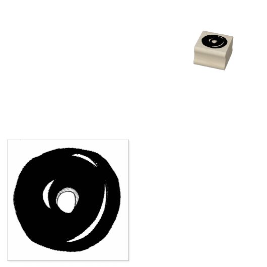 Chocolade Frosted Donut Doughnut Breakfast Stamp Rubberstempel (Gestempeld)