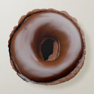Chocolade Frosted Donut en Sprinkles Rond Kussen