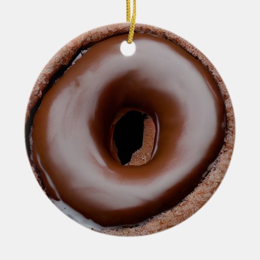 Chocolade Frosted Donut gepersonaliseerd Keramisch Ornament (Voorkant)