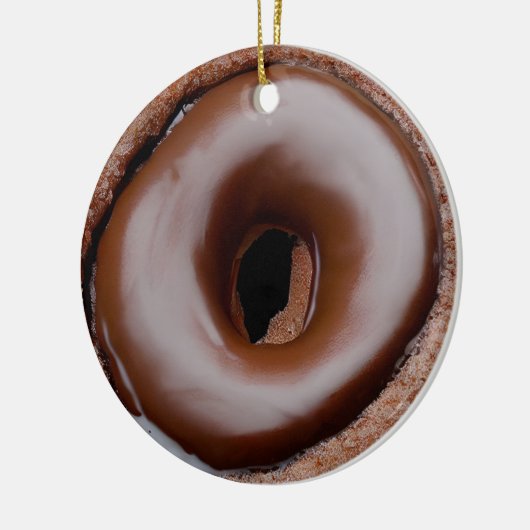 Chocolade Frosted Donut gepersonaliseerd Keramisch Ornament (Links)