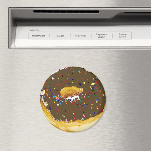 Chocolade Frosted Donut Sprinkles Magnet (Insitu (Vaatwasser))
