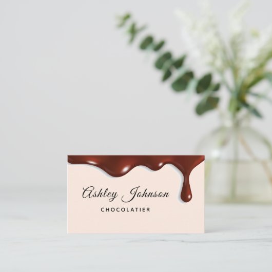 Chocolade Frosting Chocolatier Elegant Dessert Visitekaartje (Staand voorkant)