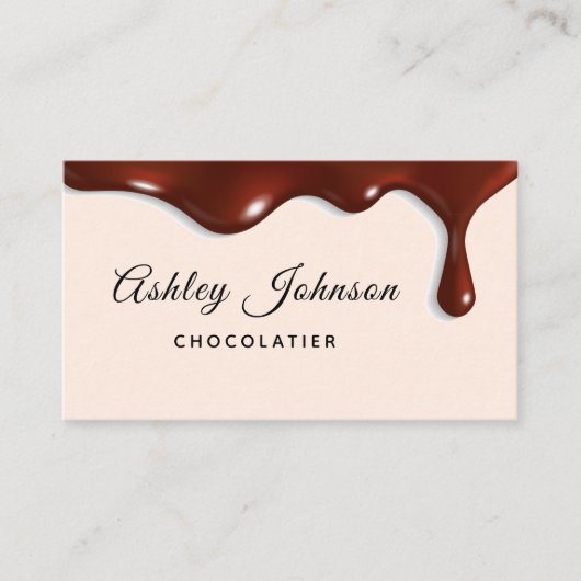 Chocolade Frosting Chocolatier Elegant Dessert Visitekaartje (Voorkant)