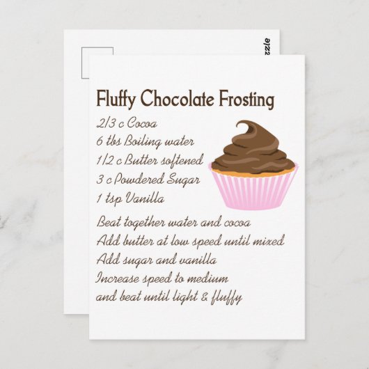 Chocolade Frosting Recipe Briefkaart (Voorkant / Achterkant)