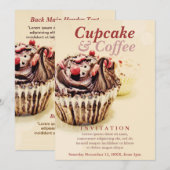 Chocolade Fudge Cupcake Uitnodiging (Voorkant / Achterkant)