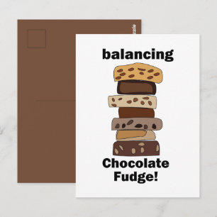 Chocolade Fudge Dessert Balanceren Grappig Briefkaart