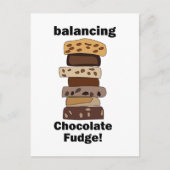 Chocolade Fudge Dessert Balanceren Grappig Briefkaart (Voorkant)
