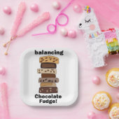 Chocolade Fudge Dessert Evenwichtige Grappige Fees Papieren Bordje (Feest)